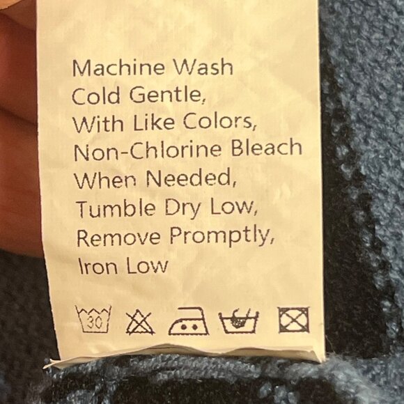 BTFBM Striped Blue & Black Ribbed Knit Turtleneck Sweater XL Warm Oversized - Picture 14 of 16